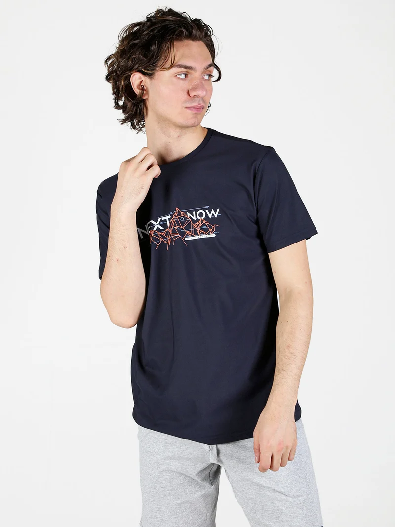 T-shirt sportiva da uomo in tessuto tecnico - blu scuro