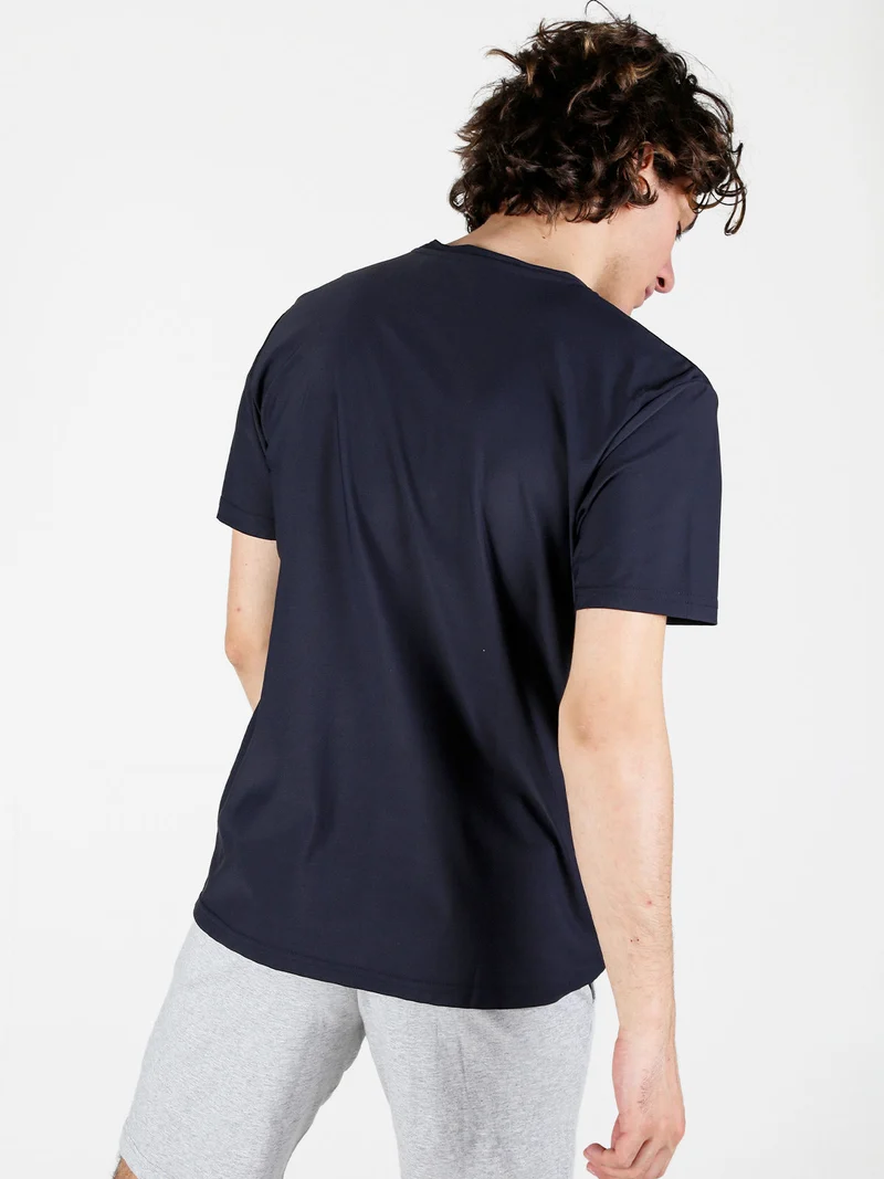 T-shirt sportiva da uomo in tessuto tecnico - blu scuro