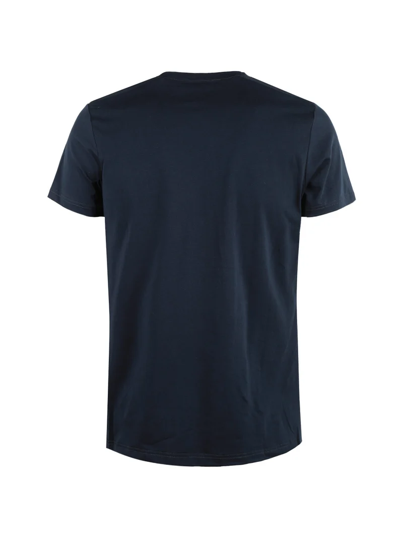 T-shirt uomo scollo a V in cotone - blu scuro