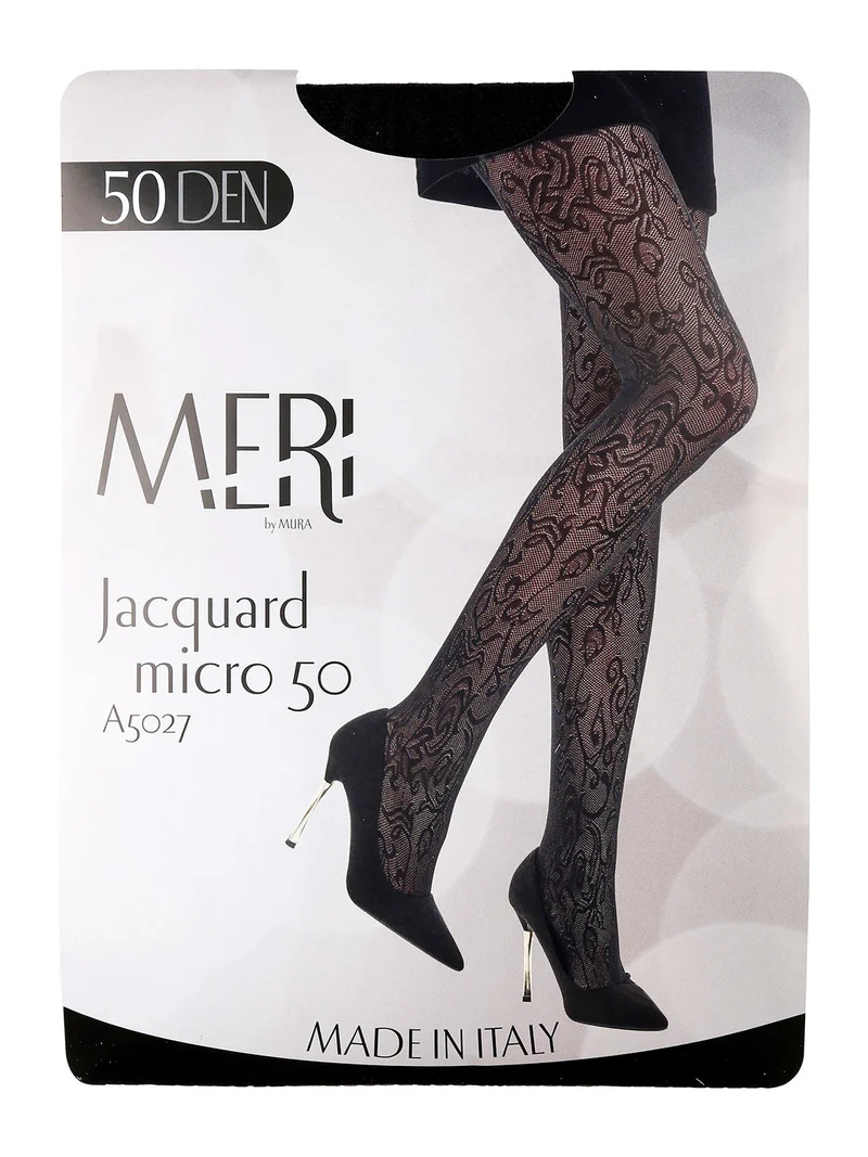 Collant donna jacquard micro 50 denari - nero