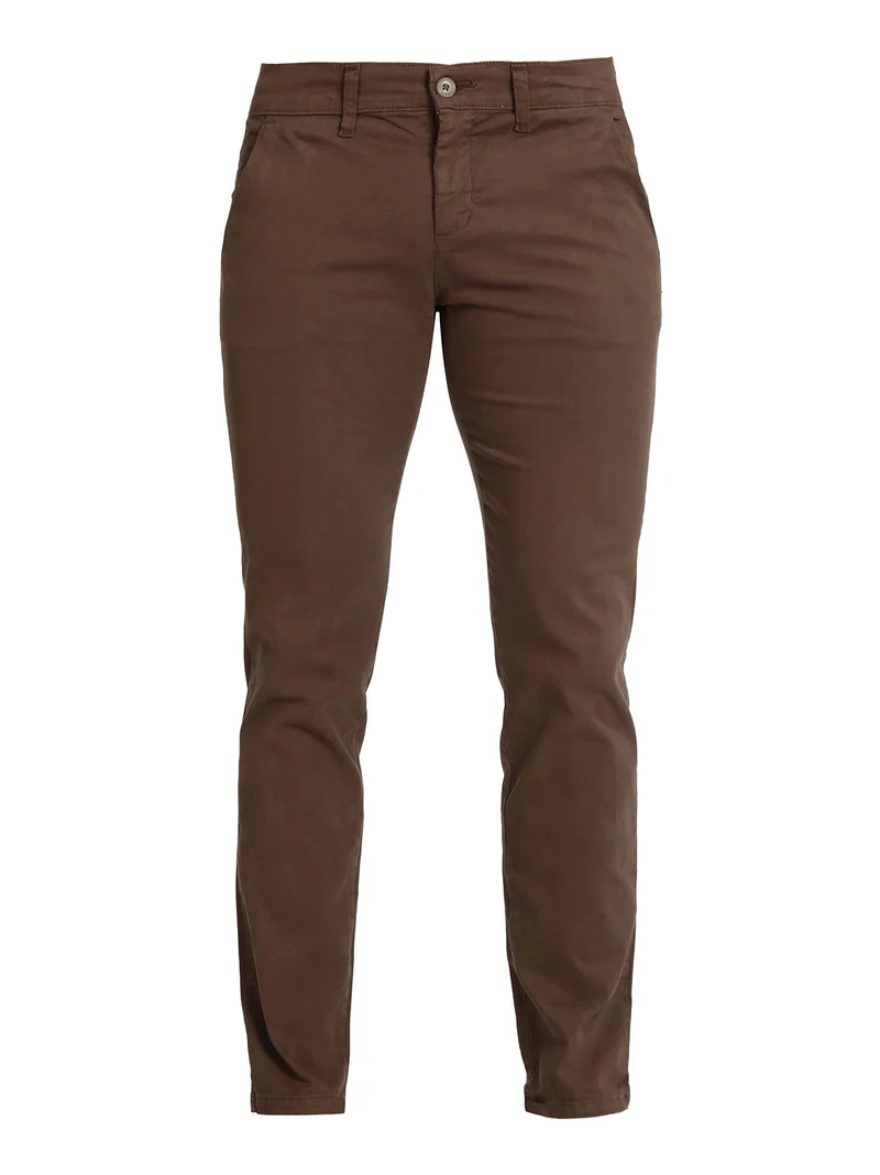 Pantaloni uomo in cotone slim fit - fango