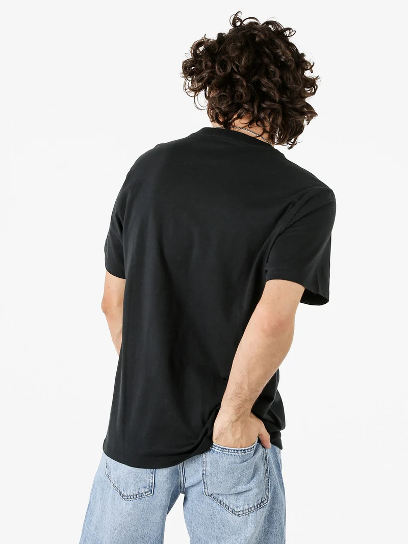T-shirt in cotone da uomo con stampa - nero