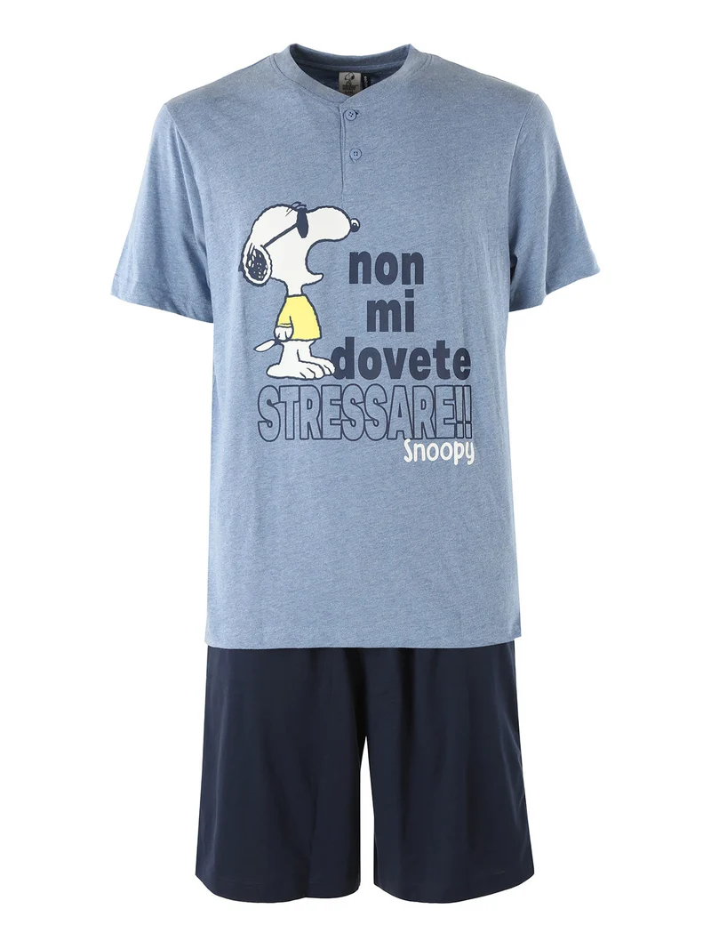 Snoopy pigiama corto da uomo in cotone - jeans