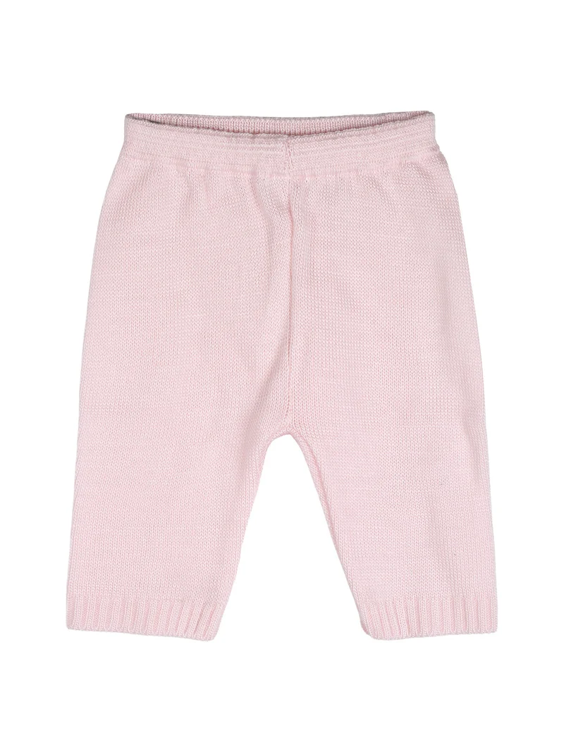 Completo 2 pezzi da neonati in maglia con colletto - rosa