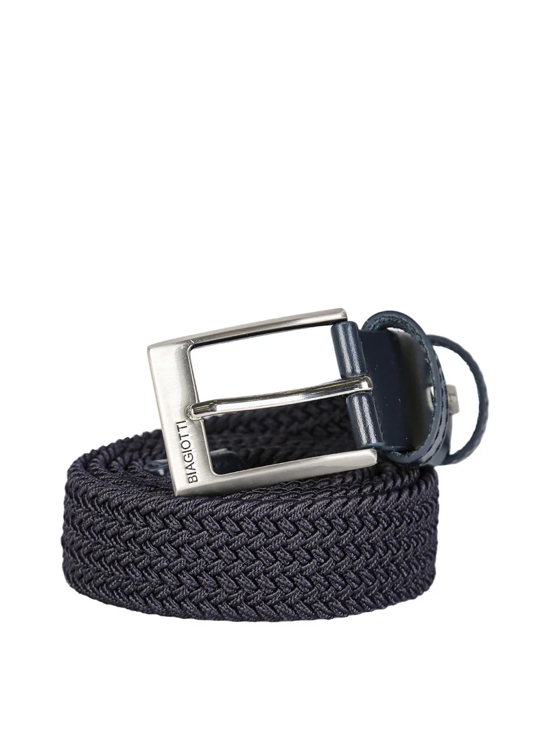 Cintura da uomo elasticizzata in corda - blu scuro