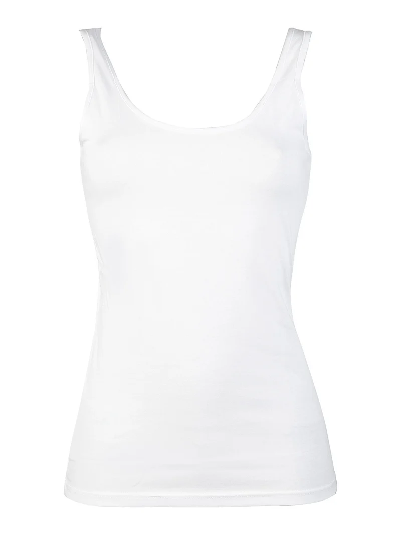 Canottiera intima donna in cotone bielastico - bianco