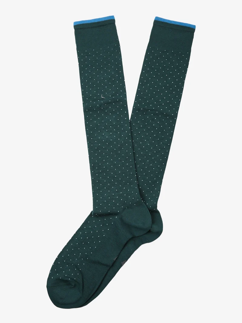 Calze lunghe da uomo a pois - verde