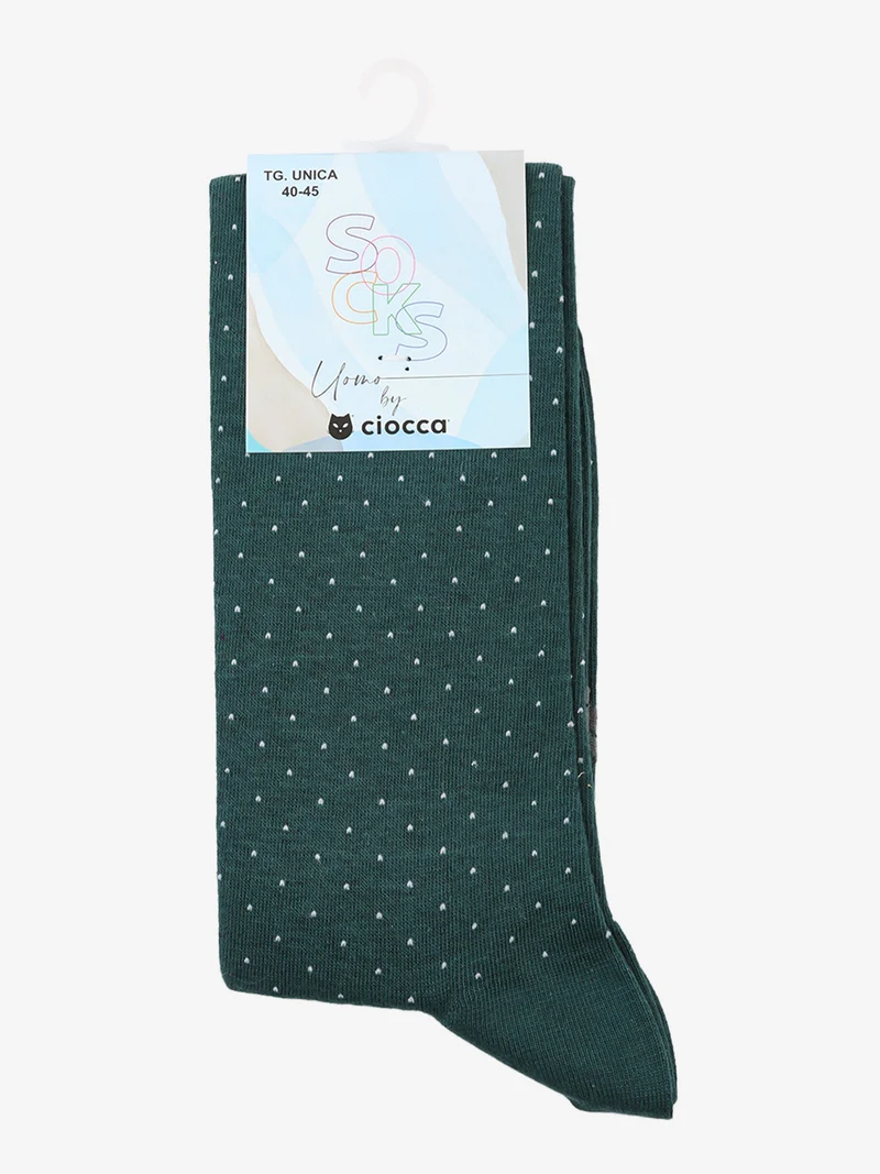 Calze lunghe da uomo a pois - verde