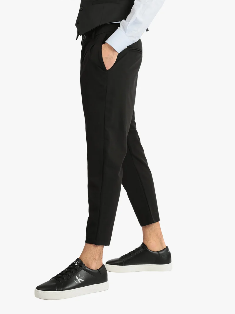 Pantaloni eleganti da uomo con pences - nero