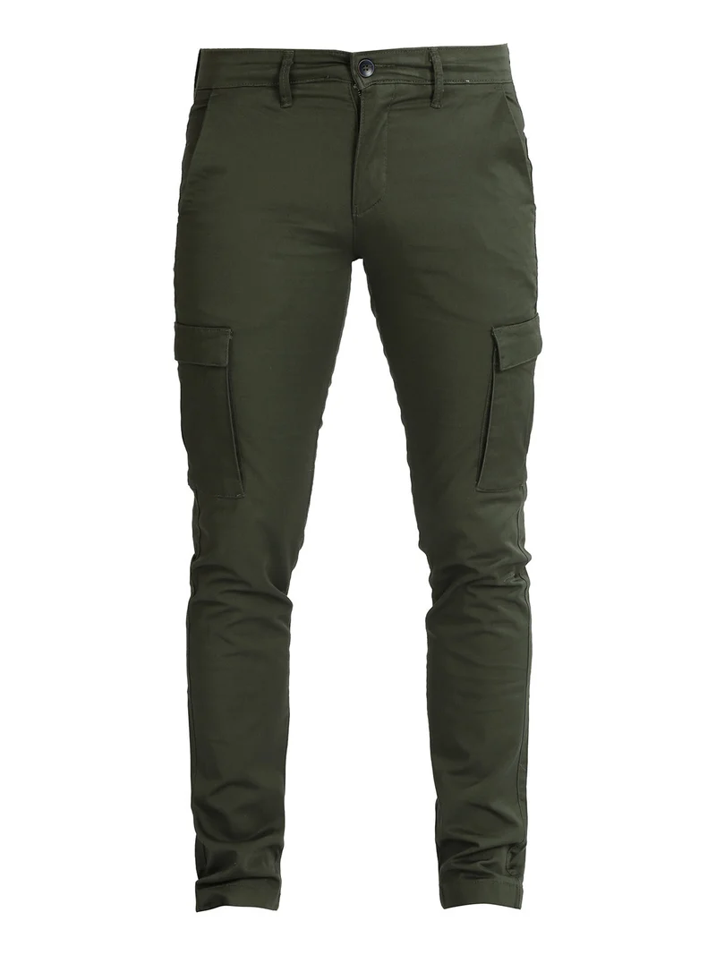 Pantaloni da uomo slim con tasconi - verde