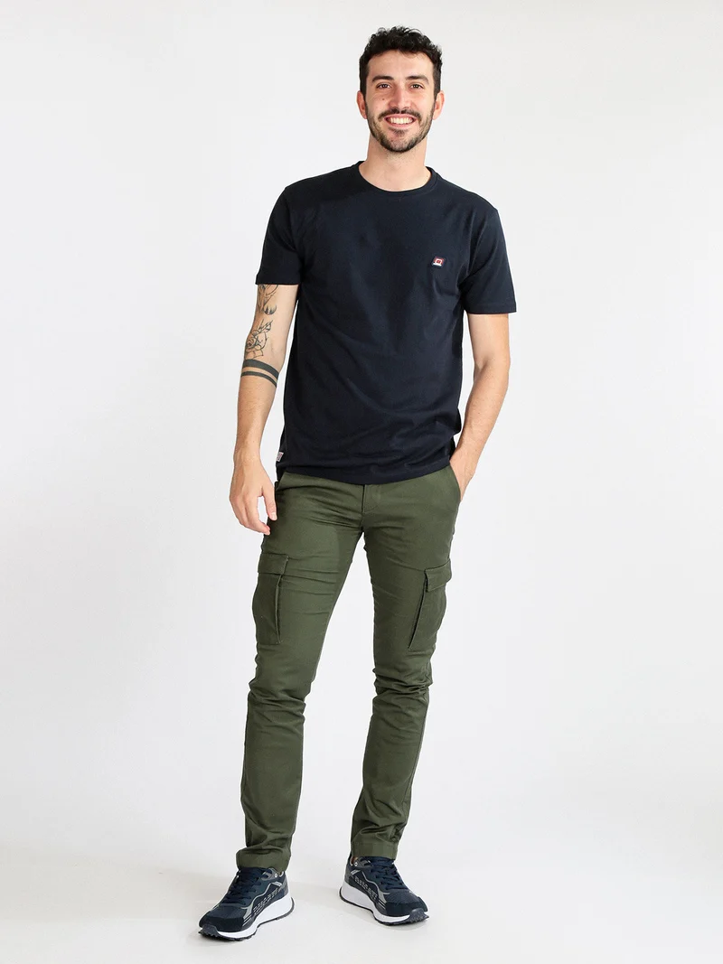 Pantaloni da uomo slim con tasconi - verde