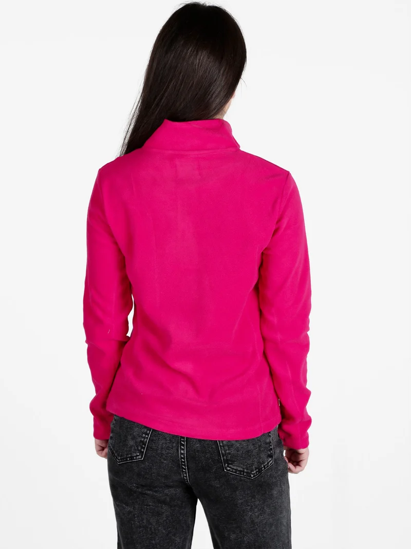 Felpa donna in micropile mezza zip - anguria