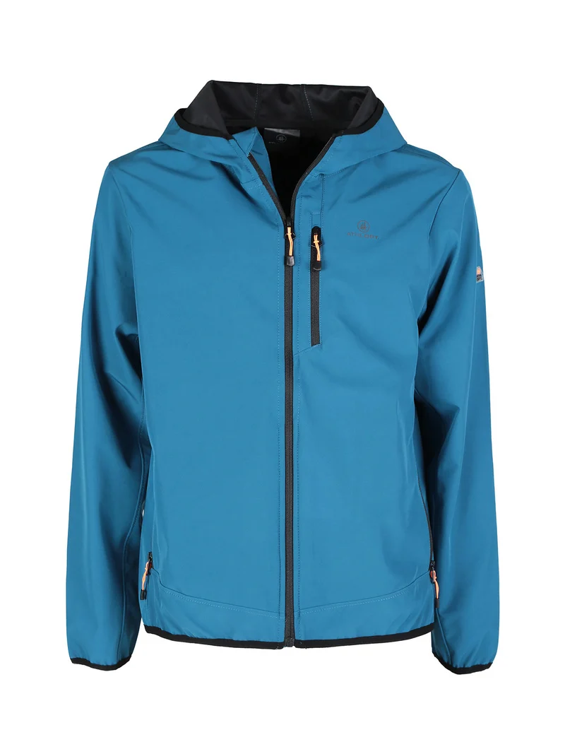 Giacca sportiva da uomo impermeabile con cappuccio e zip - bluette