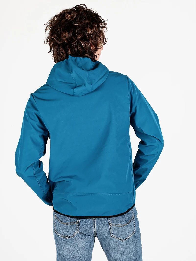 Giacca sportiva da uomo impermeabile con cappuccio e zip - bluette