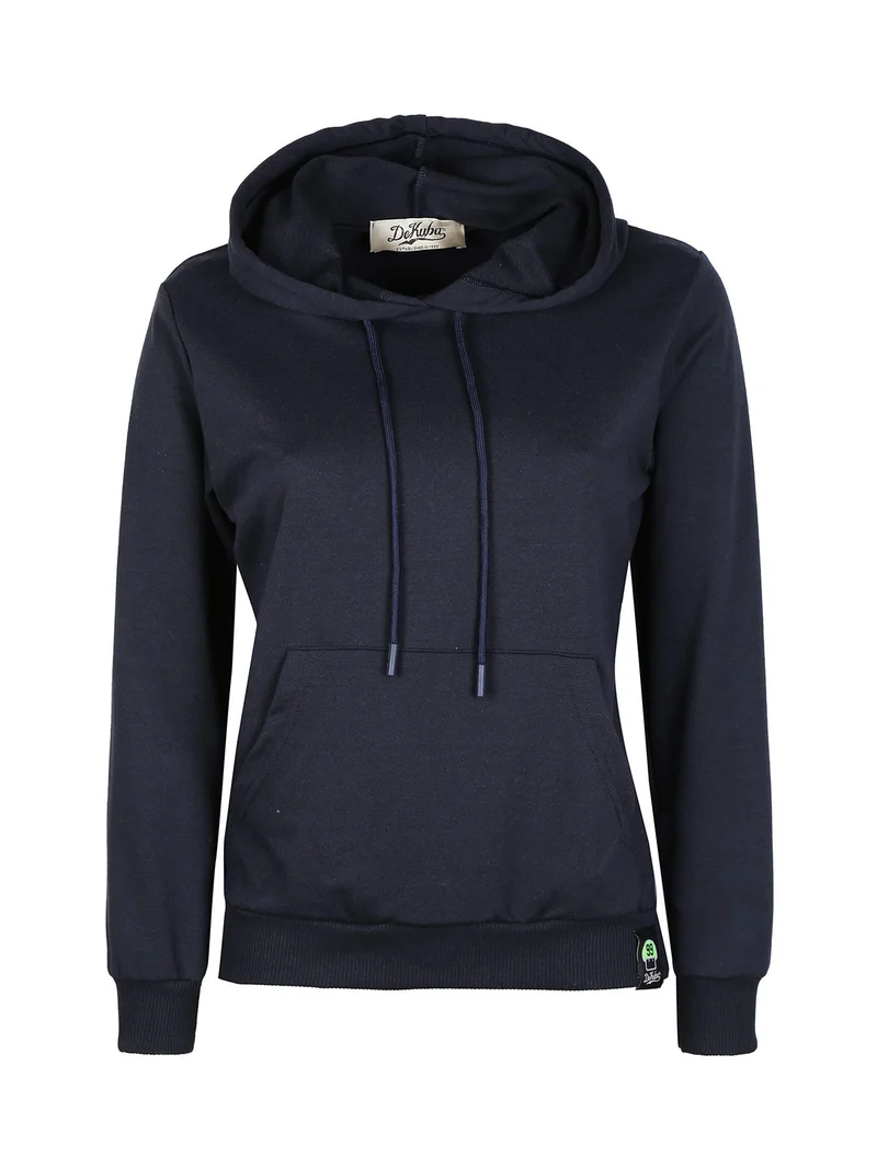 Felpa leggera donna con cappuccio - blu scuro