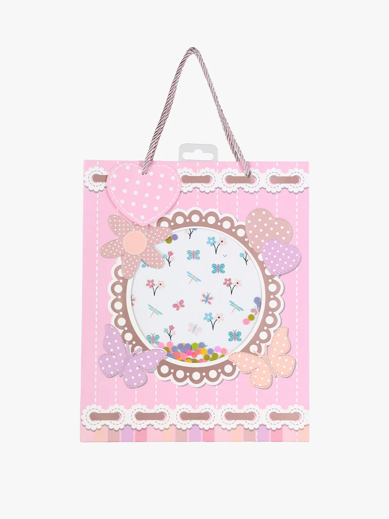 Sacchetto regalo con coriandoli - rosa