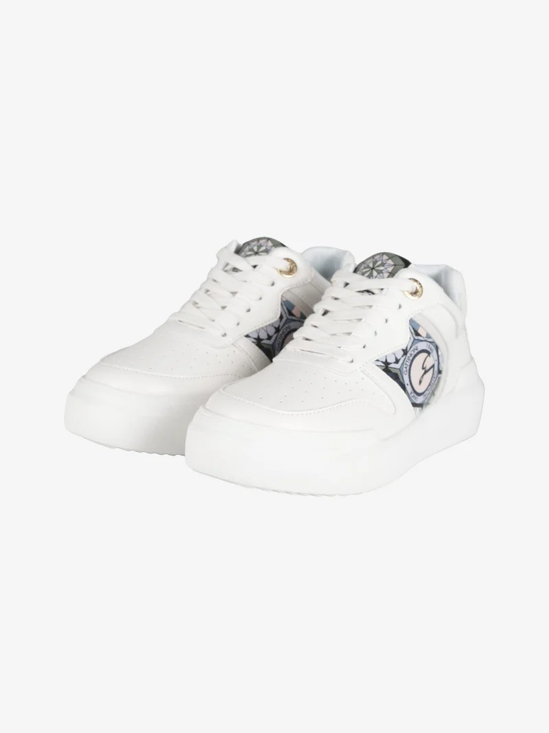 Sneakers casual donna con zeppa - bianco