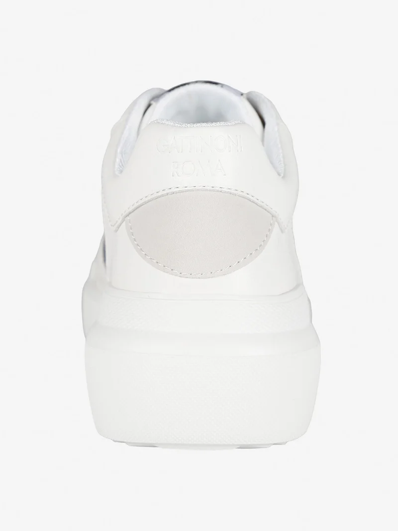 Sneakers casual donna con zeppa - bianco