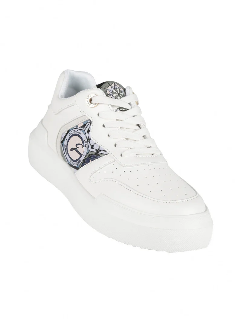 Sneakers casual donna con zeppa - bianco