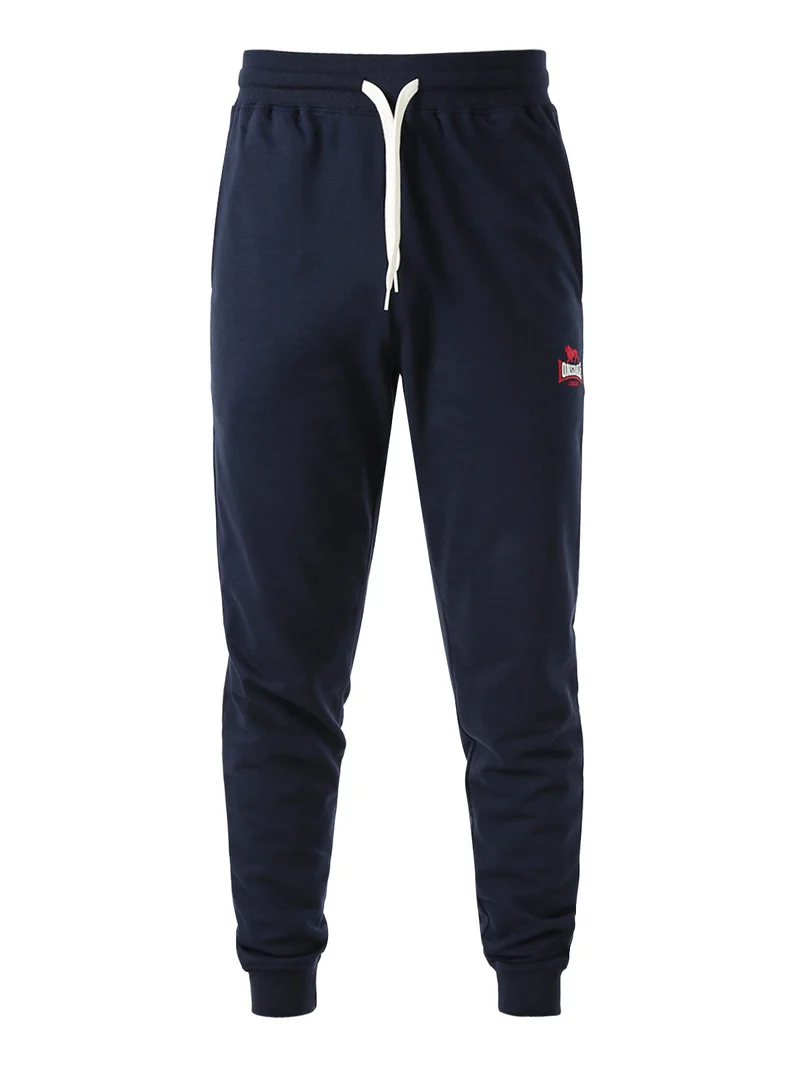 Pantaloni sportivi da uomo con coulisse e polsini - blu scuro