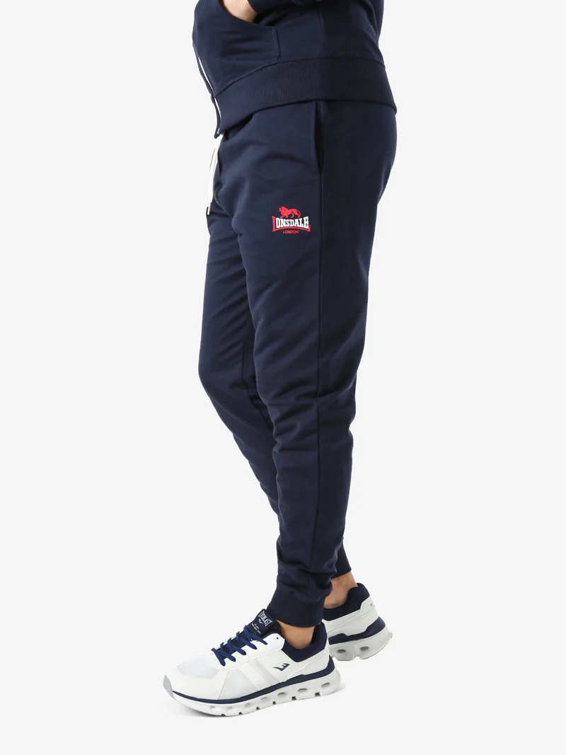 Pantaloni sportivi da uomo con coulisse e polsini - blu scuro