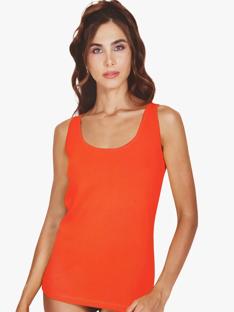 Canotta donna in cotone - arancione