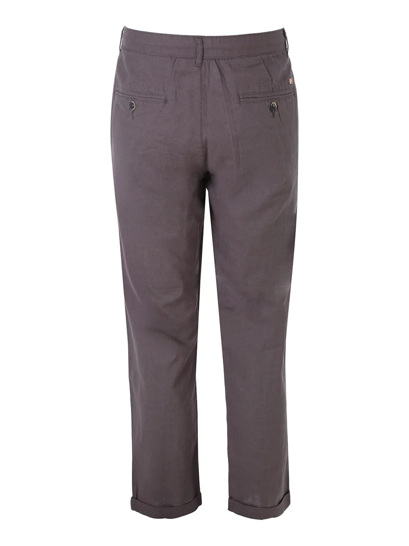 Pantaloni da uomo in misto lino e cotone - taupe