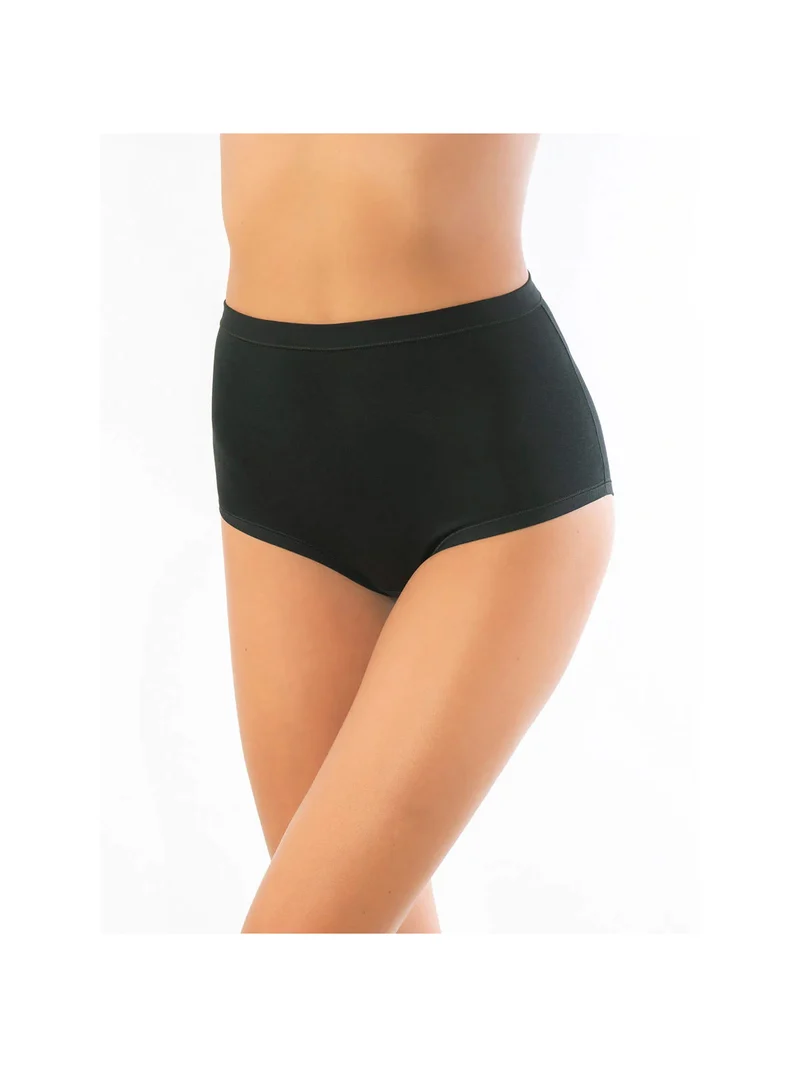 Slip donna a vita alta in cotone modal - nero