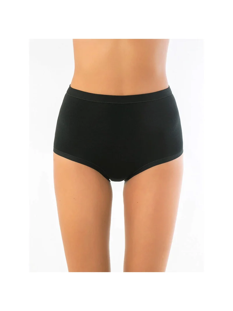 Slip donna a vita alta in cotone modal - nero
