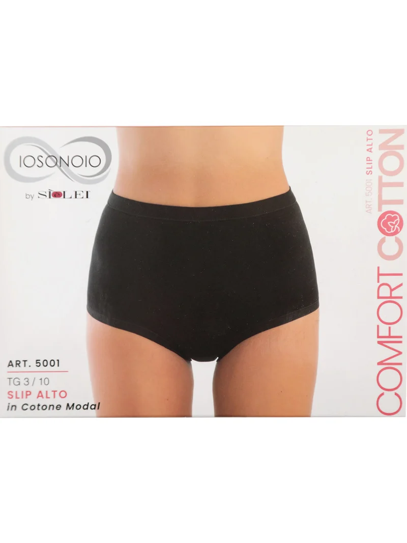 Slip donna a vita alta in cotone modal - nero