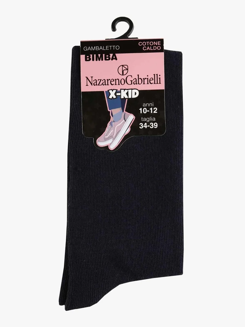 Calze lunghe in caldo cotone - blu scuro