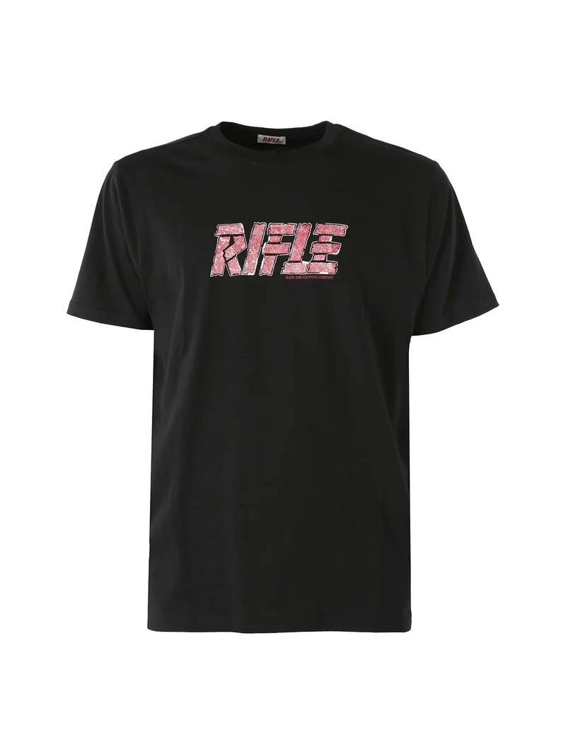 T-shirt in cotone da uomo con logo - nero