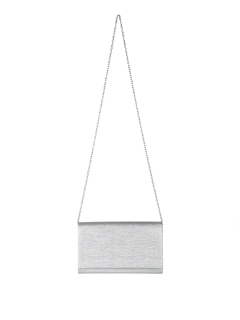 Pochette donna con lurex - argento