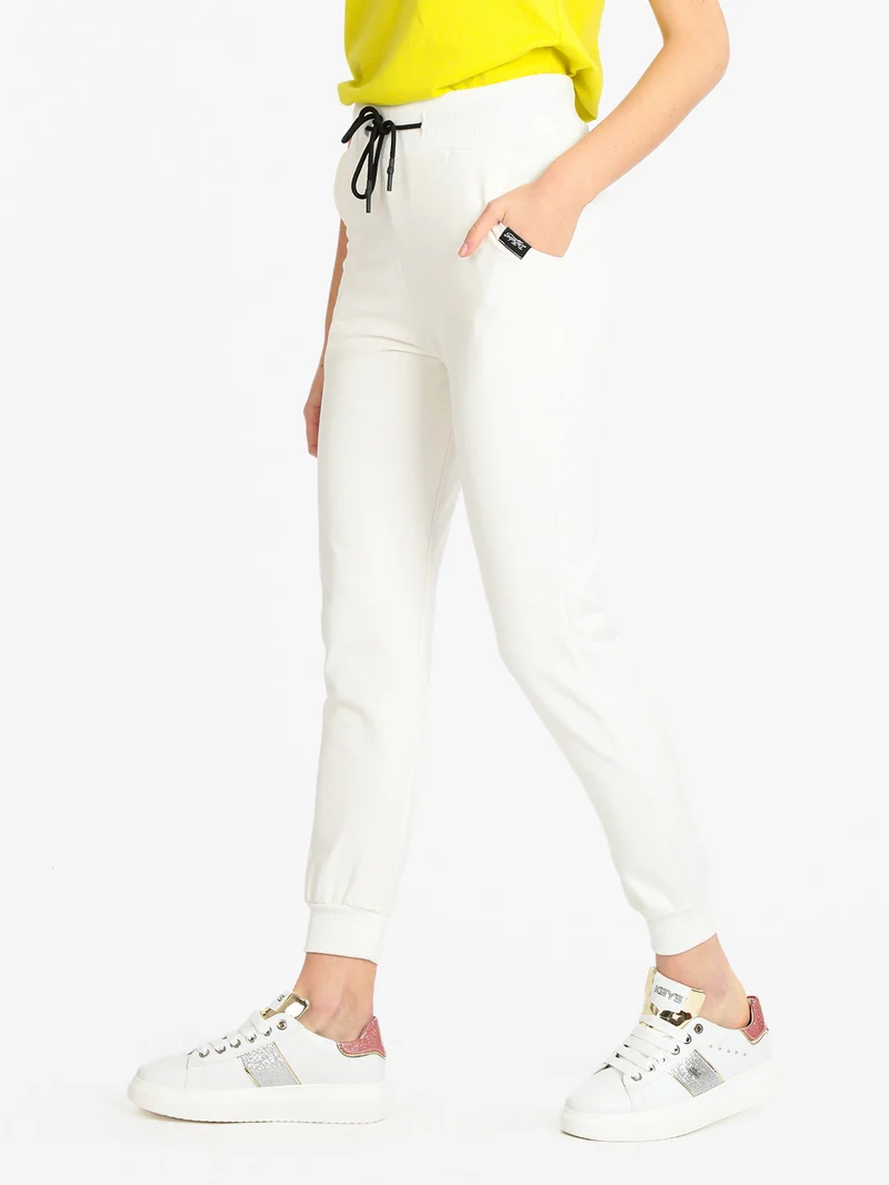Pantaloni sportivi leggeri donna - panna