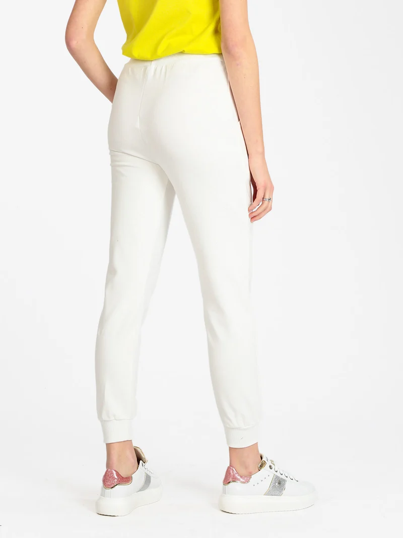 Pantaloni sportivi leggeri donna - panna