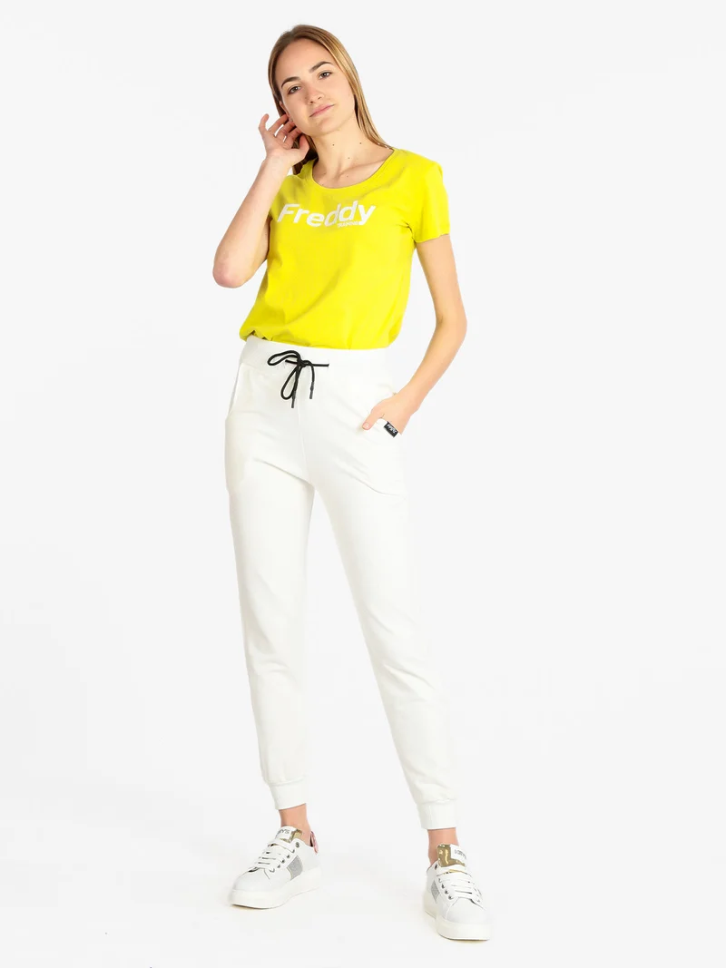 Pantaloni sportivi leggeri donna - panna