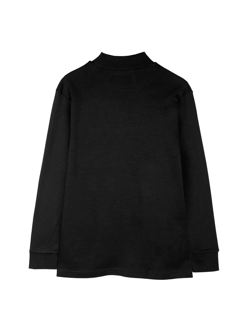 Maglia a lupetto da bambini a maniche lunghe - nero