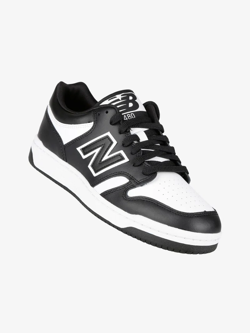 480 Sneakers stringate in pelle da uomo - nero