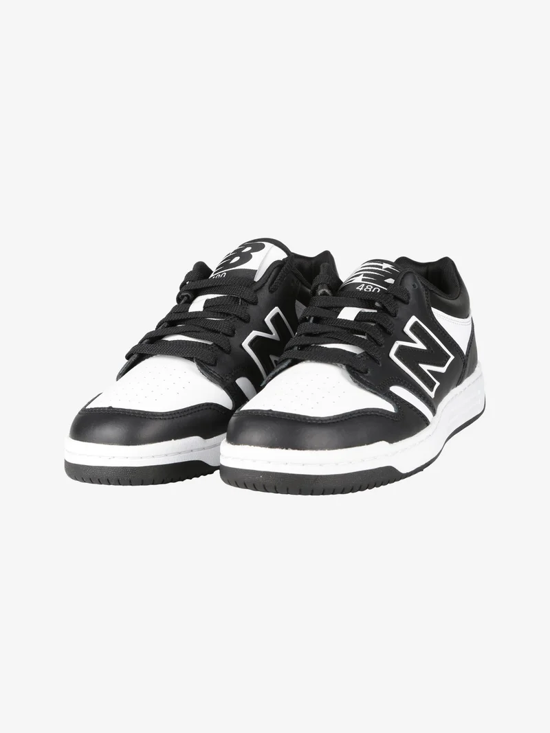 480 Sneakers stringate in pelle da uomo - nero
