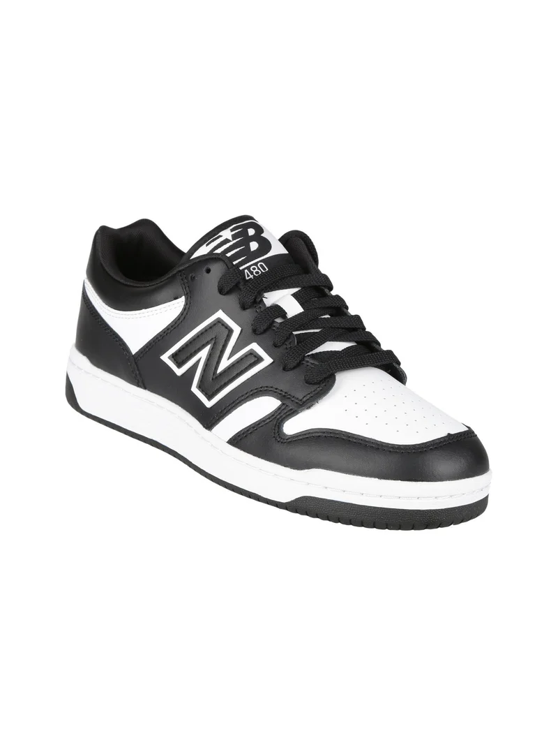 480 Sneakers stringate in pelle da uomo - nero