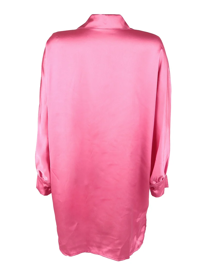 Maxi camicia donna con manica a pipistrello - fucsia