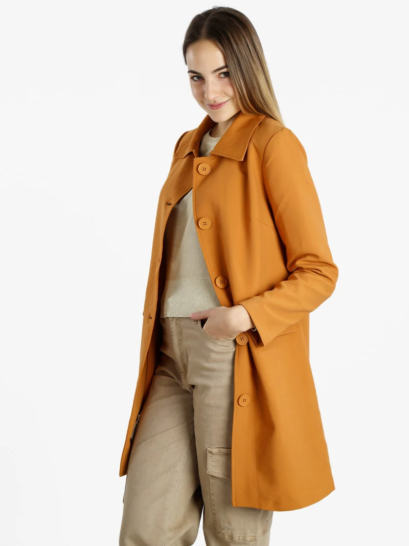 Cappotto leggero da donna - arancione