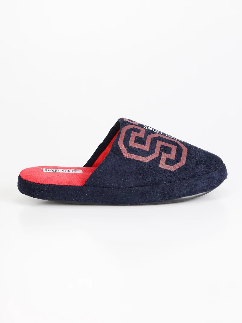 Pantofole bimbo con stampa Blu