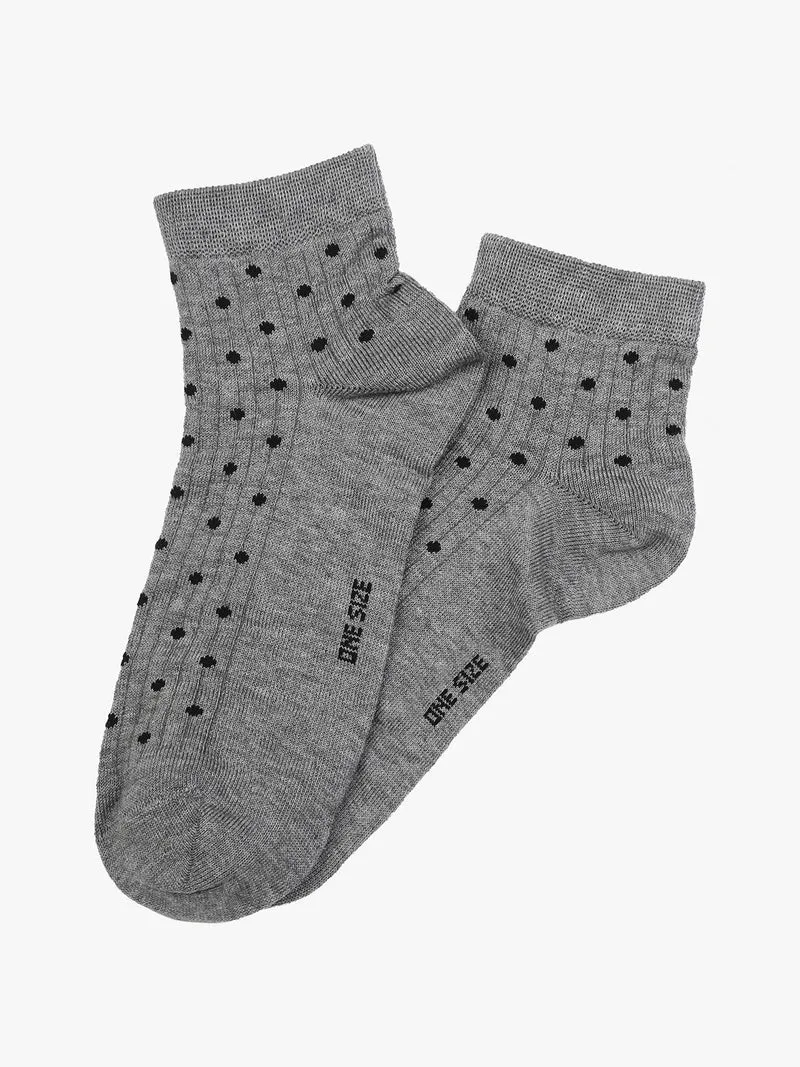 Calze corte da donna a pois - grigio
