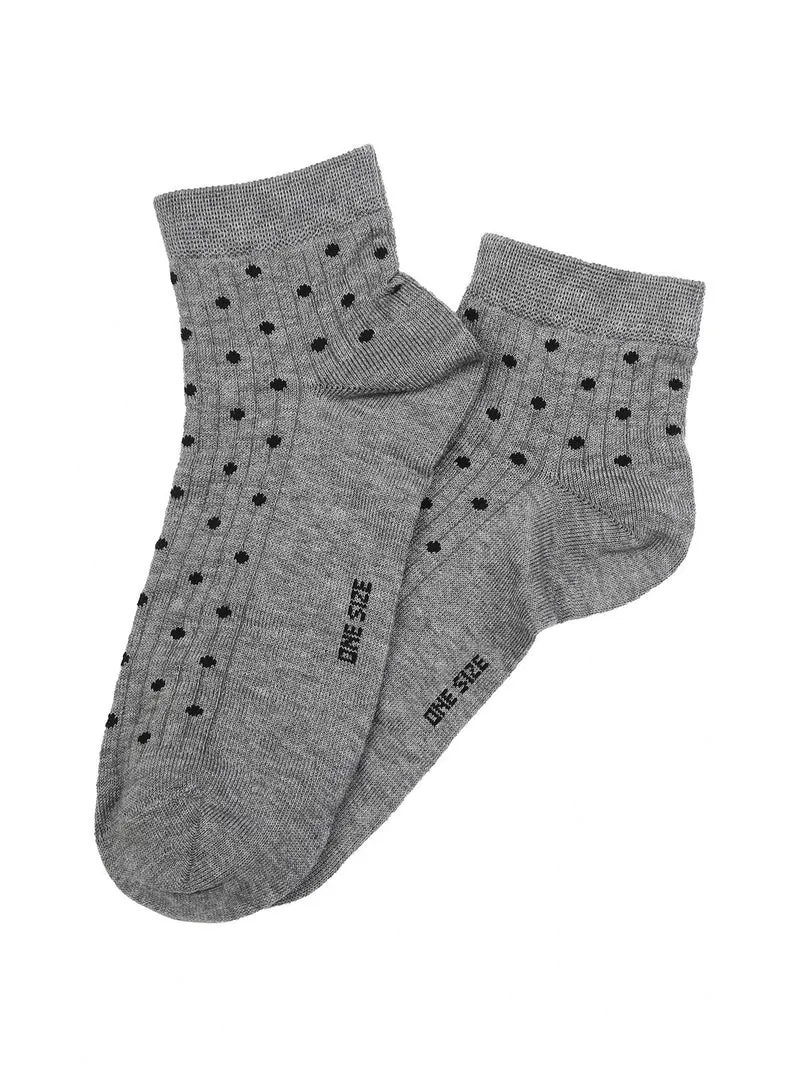 Calze corte da donna a pois - grigio