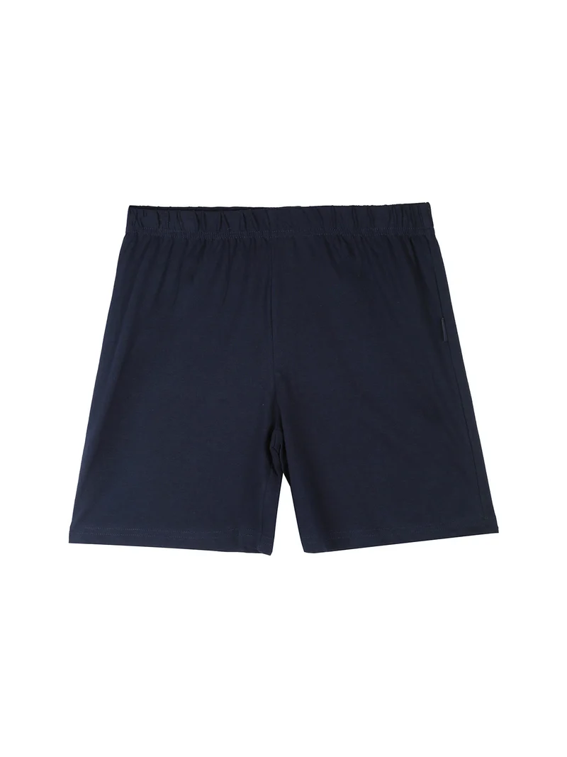 Pigiama corto da ragazzo in cotone - blu scuro