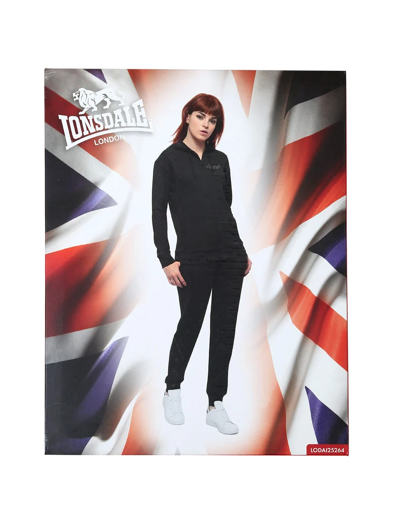 Completo tuta da donna con cappuccio e zip - blu scuro