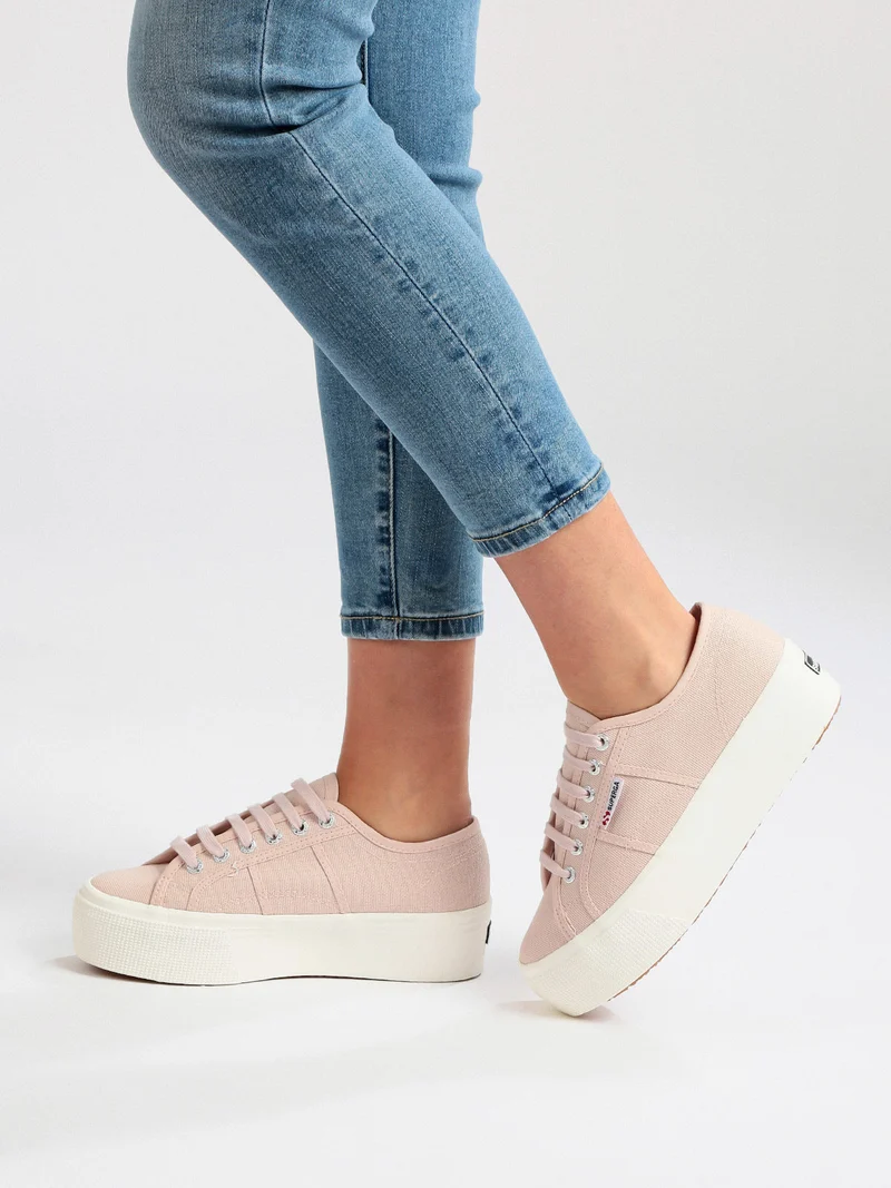 2790 PLATFORM Sneakers donna in tela con platform - rosa