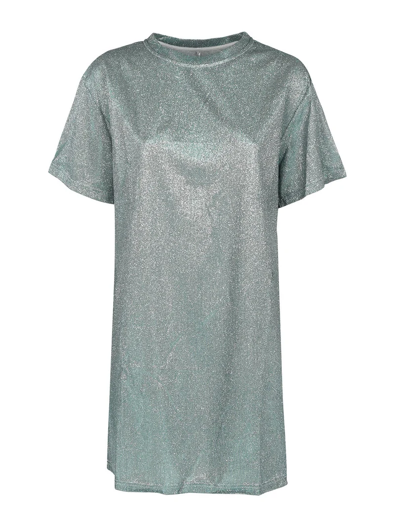 Maxi t-shirt donna con glitter - verde