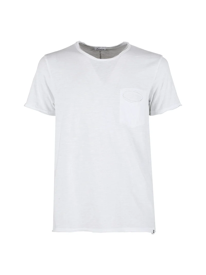 T-shirt uomo in cotone con taschino - bianco